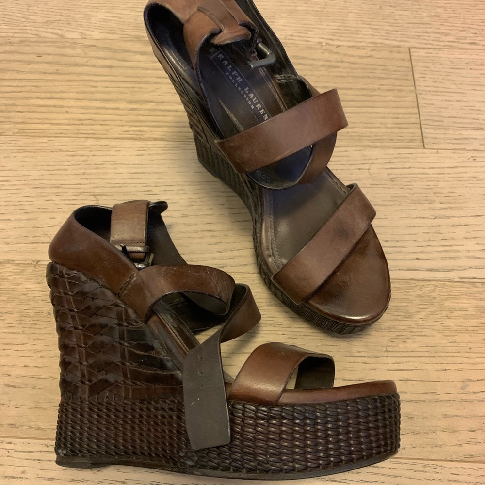 Ralph Lauren Collection BOHO Runway wedge heels
